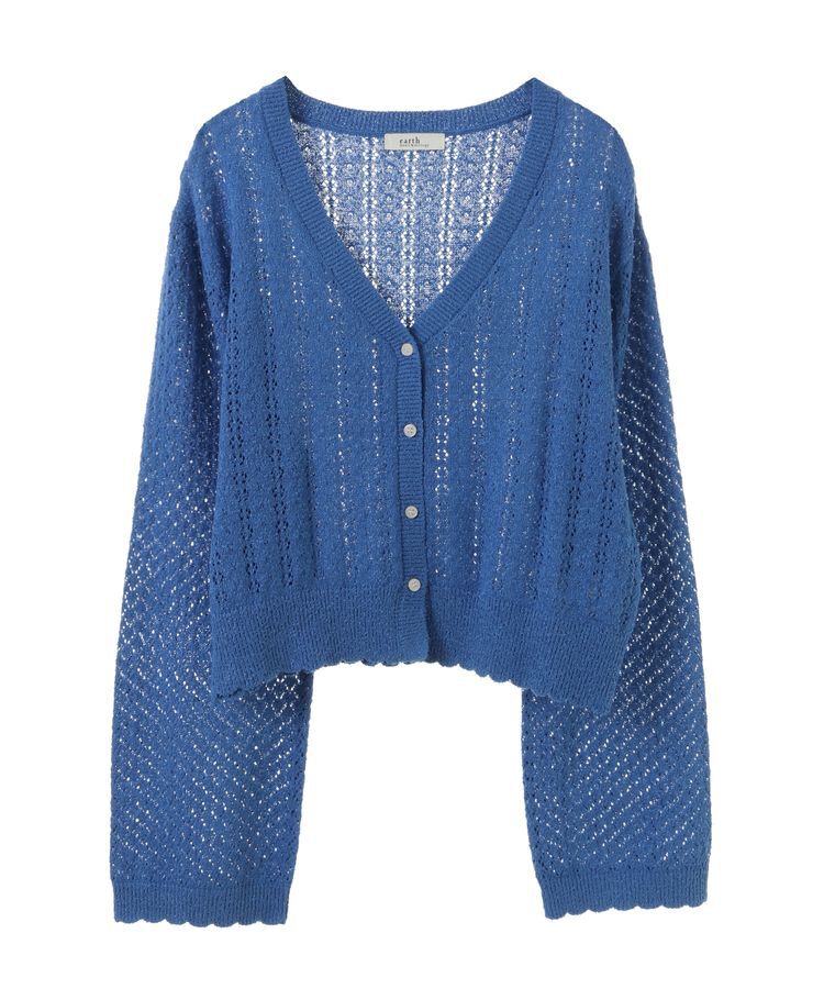 earth music&ecology「チビブークレショートカーディガン」|カーディガン|