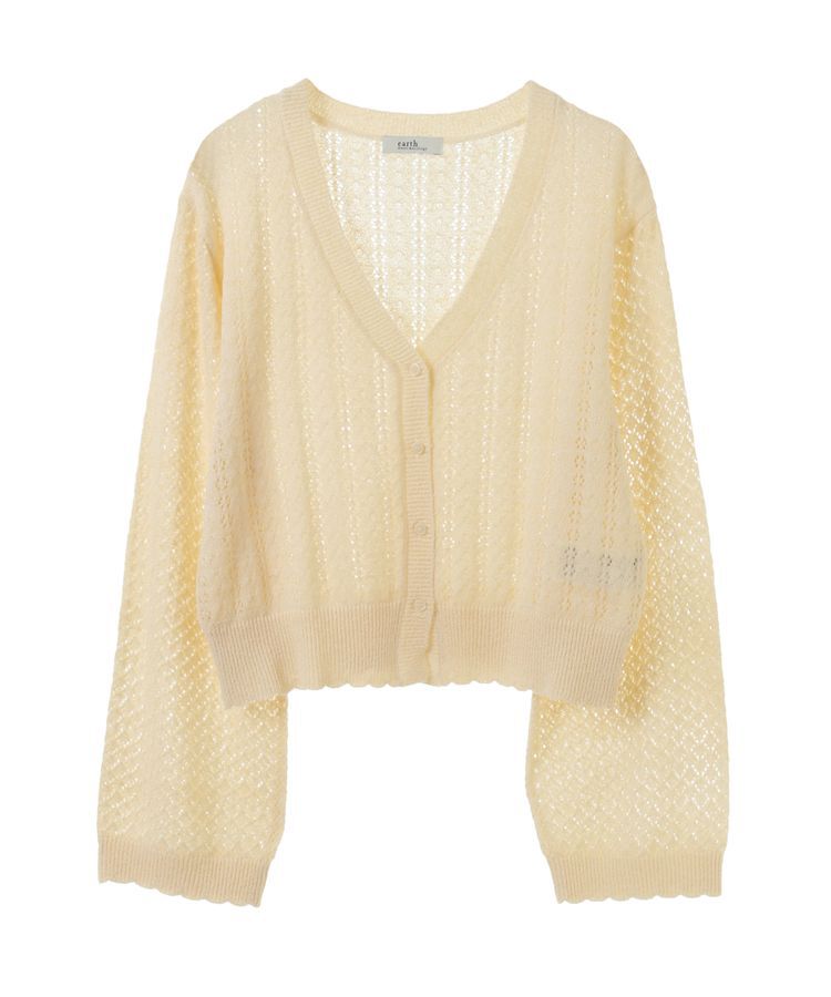 earth music&ecology「チビブークレショートカーディガン」|カーディガン|