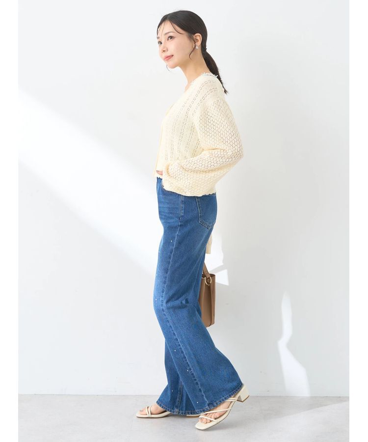 earth music&ecology「チビブークレショートカーディガン」|カーディガン|