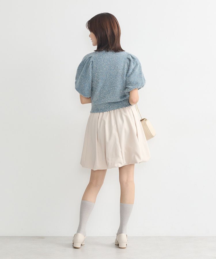 earth music&ecology「ボリュームスリーブラメニットプルオーバー」|ニット・セーター|