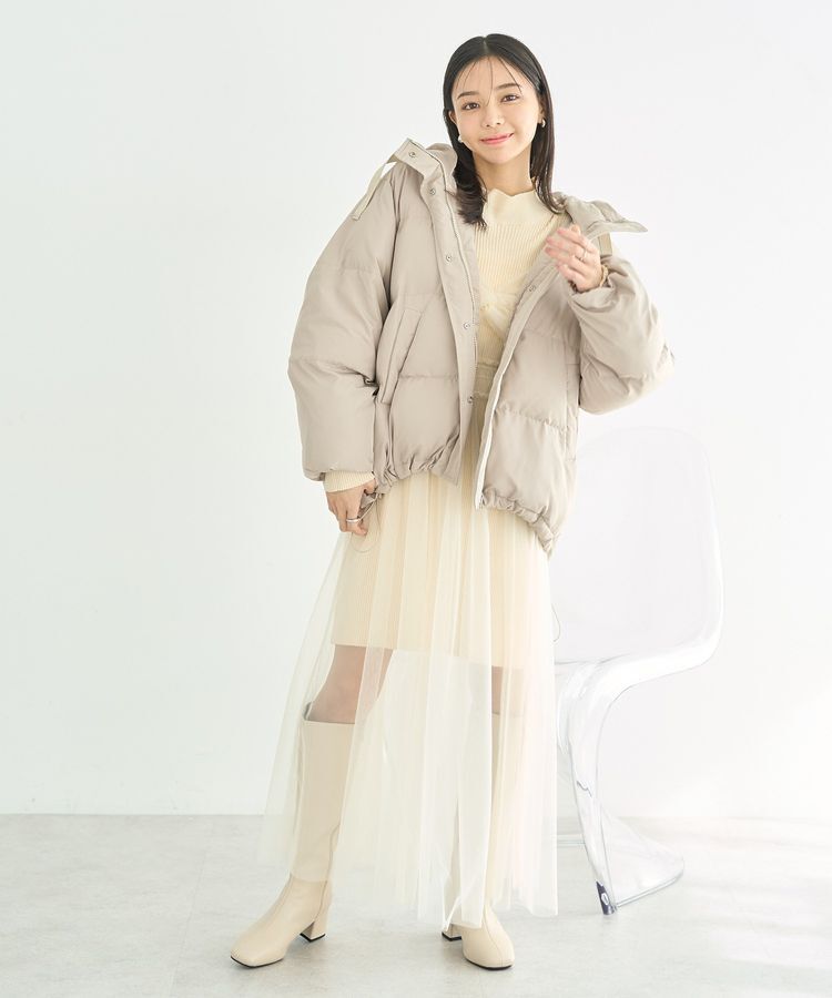 earth music&ecology「フーディーパファーブルゾン」|ブルゾン・スタジャン|