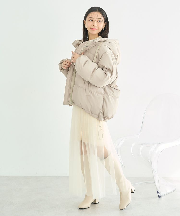 earth music&ecology「フーディーパファーブルゾン」|ブルゾン・スタジャン|