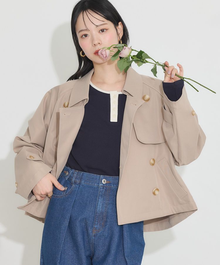 earth music&ecology「ショートトレンチコート」|トレンチコート|Beige