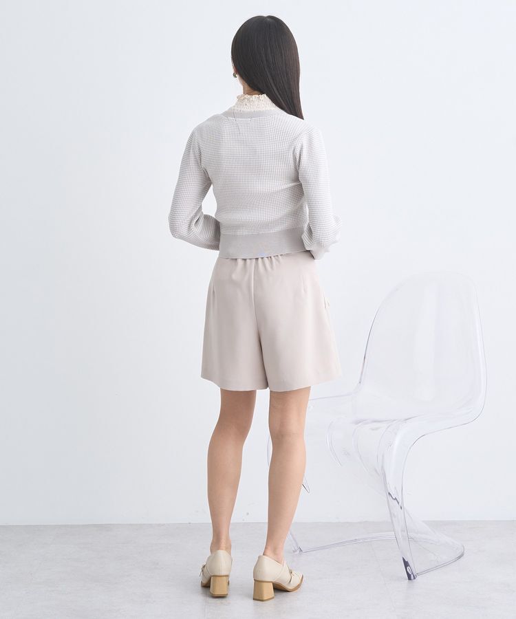 earth music&ecology「マイクロボーダーVネックコンパクトカーディガン」|カーディガン|