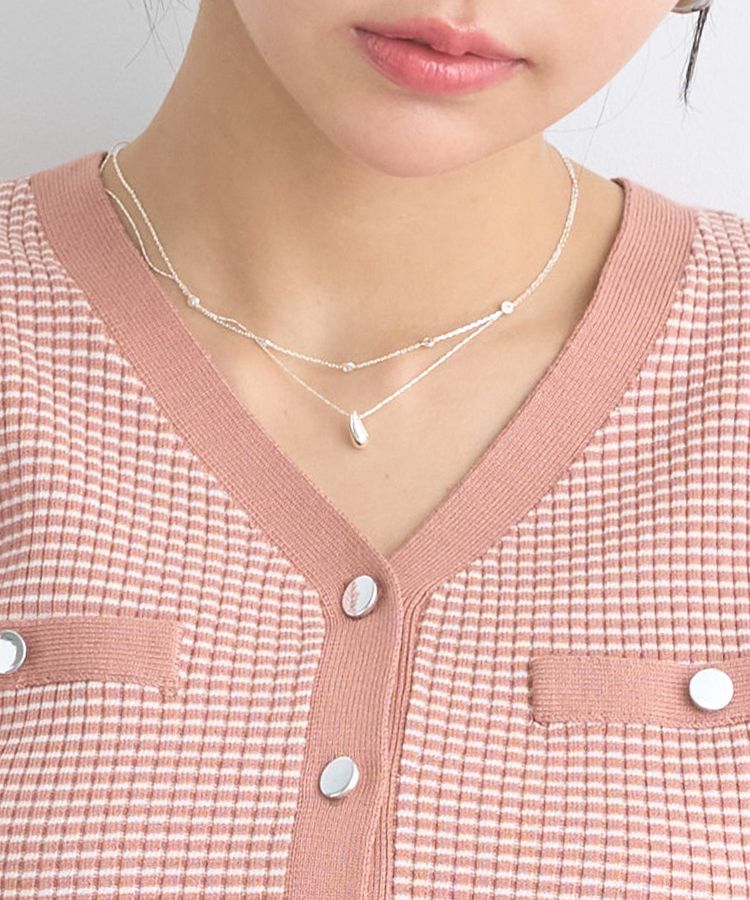 earth music&ecology「マイクロボーダーVネックコンパクトカーディガン」|カーディガン|