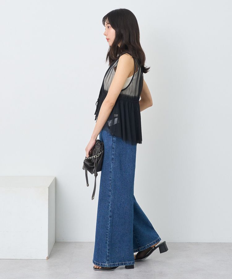 earth music&ecology「チュールドロストギャザーベスト」|ベスト・ジレ|