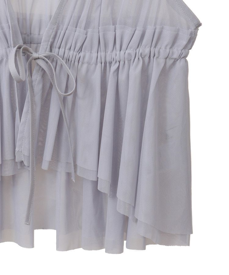 earth music&ecology「チュールドロストギャザーベスト」|ベスト・ジレ|