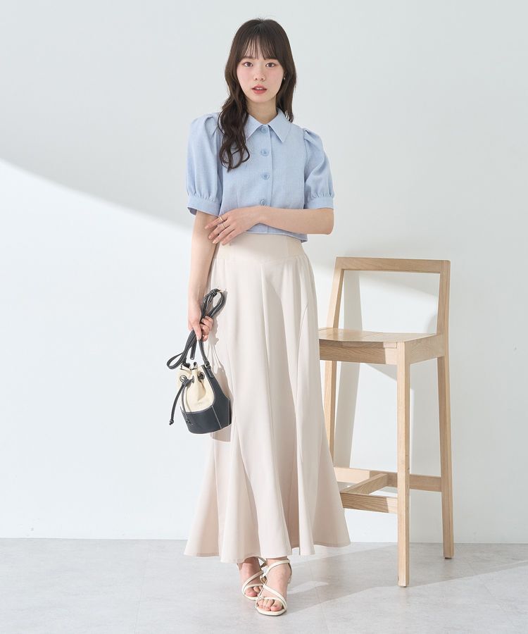 earth music&ecology「サイドリブパネルラインマーメイドスカート」|タイト|