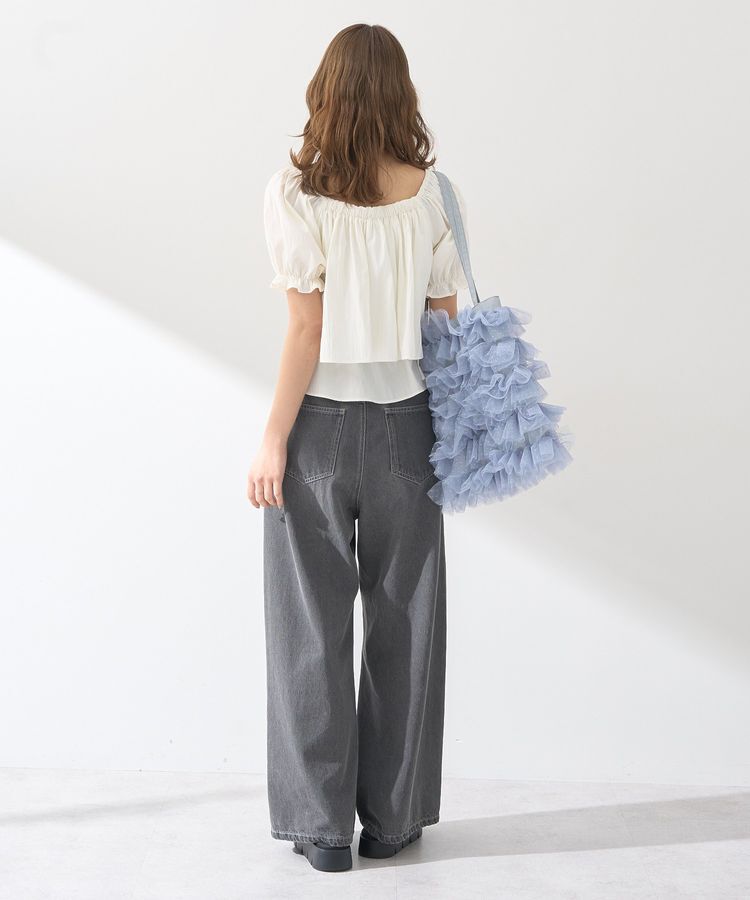 earth music&ecology「ワンポイントロゴ刺繍デニムパンツ」|デニム|