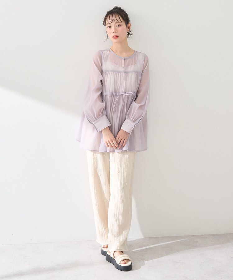earth music&ecology「フロントリボンシアーチュニック」|シャツ・ブラウス|