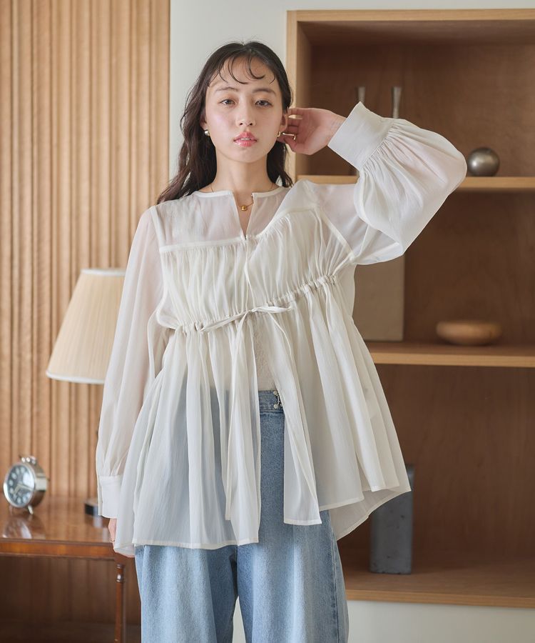 earth music&ecology「フロントリボンシアーチュニック」|シャツ・ブラウス|