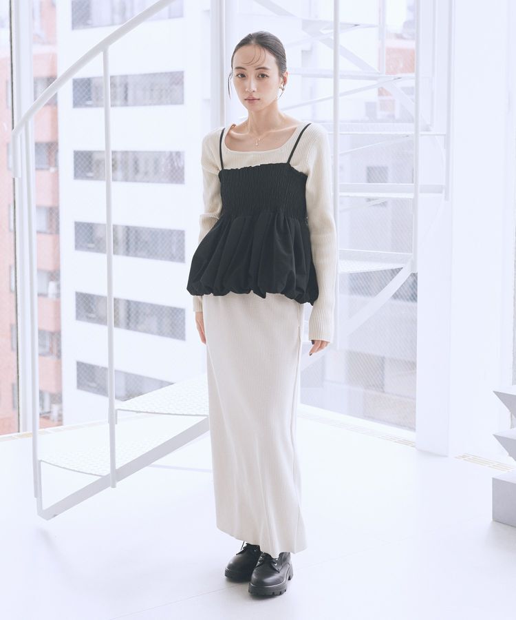 earth music&ecology「スクエアホルターネックリブプルオーバー」|ニット・セーター|