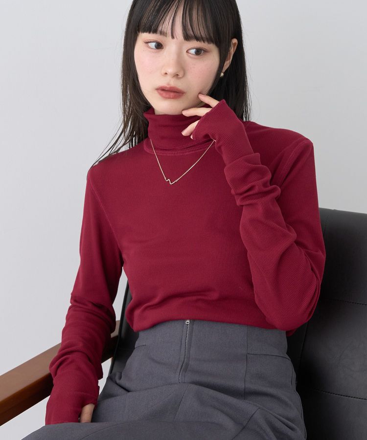 earth music&ecology「リブタートルネックプルオーバー」|Tシャツ・カットソー|