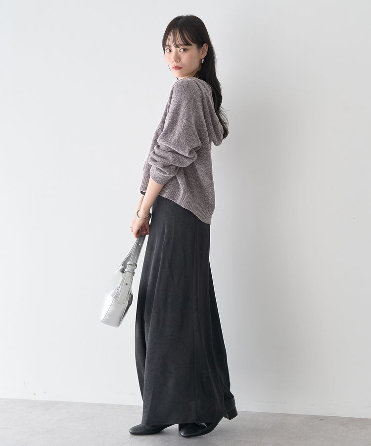 earth music&ecology「ベロアフーディージップニットカーディガン」|カーディガン|