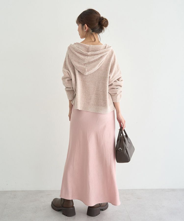 earth music&ecology「ベロアフーディージップニットカーディガン」|カーディガン|