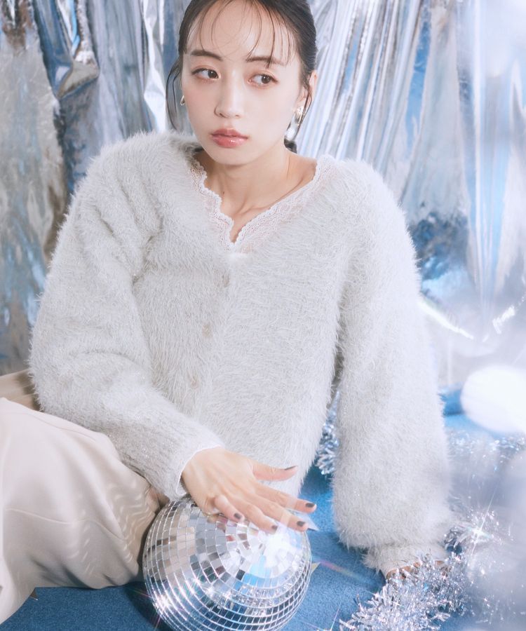 earth music&ecology「ミックスカラーラメニットカーディガン」|カーディガン|