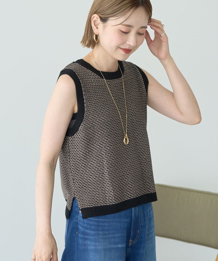 AMERICAN HOLIC「ジャガードニットベスト」|ベスト・ジレ|Black