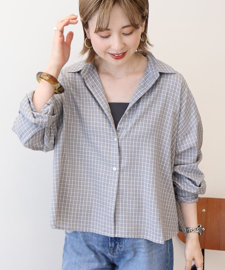 AMERICAN HOLIC「イージーケアチェックショート丈シャツ」|シャツ・ブラウス|