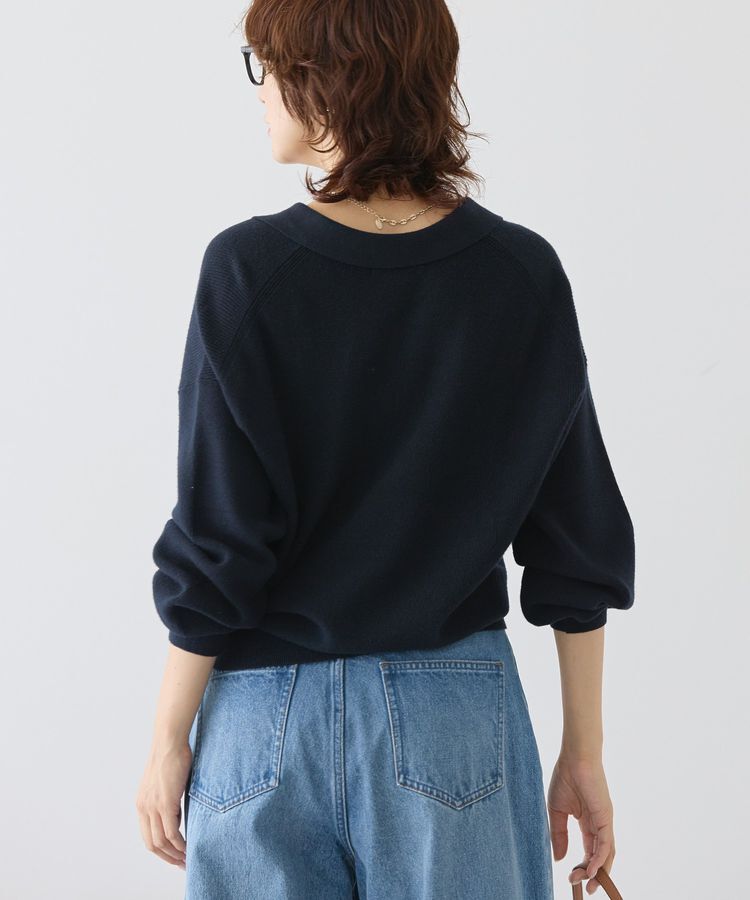 AMERICAN HOLIC「バイパチ片畦衿付きニットプルオーバー＜静電気軽減＞」|ニット・セーター|