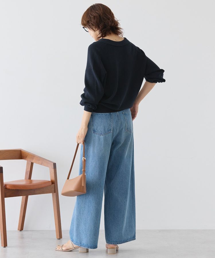 AMERICAN HOLIC「バイパチ片畦衿付きニットプルオーバー＜静電気軽減＞」|ニット・セーター|