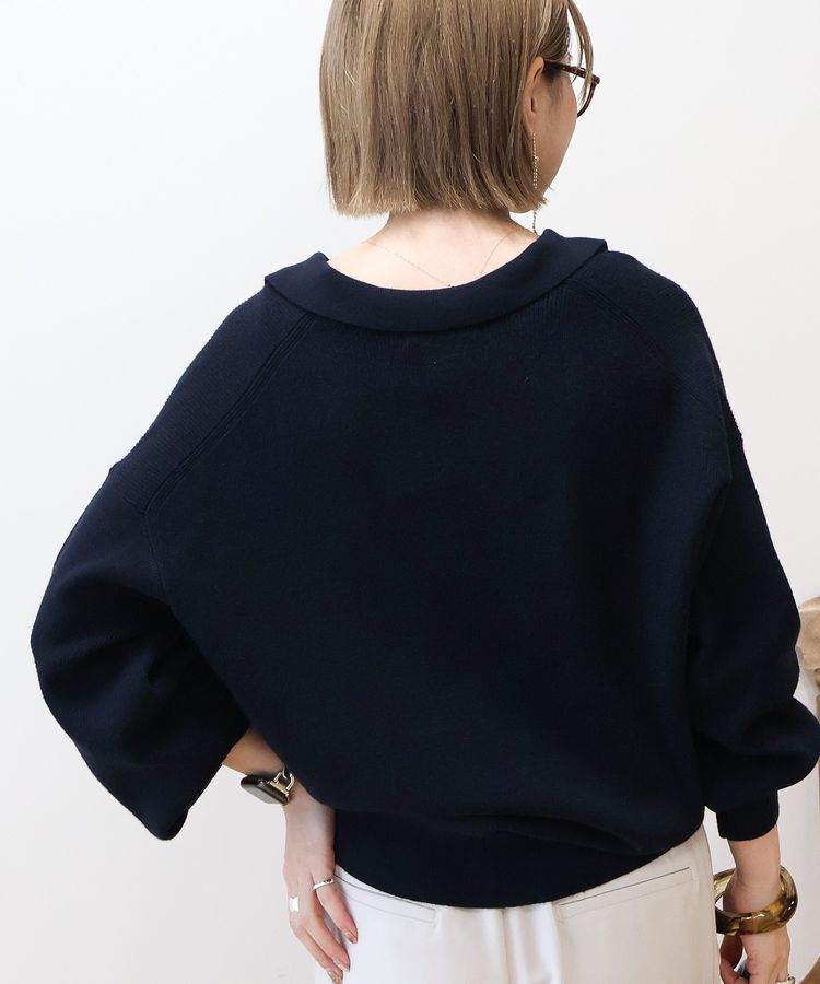 AMERICAN HOLIC「バイパチ片畦衿付きニットプルオーバー＜静電気軽減＞」|ニット・セーター|