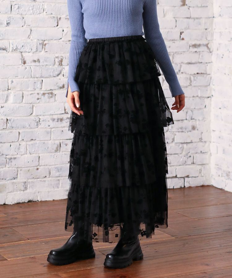 Green Parks「・ELENCARE DUE フロッキーptチュールスカート」|スカート|