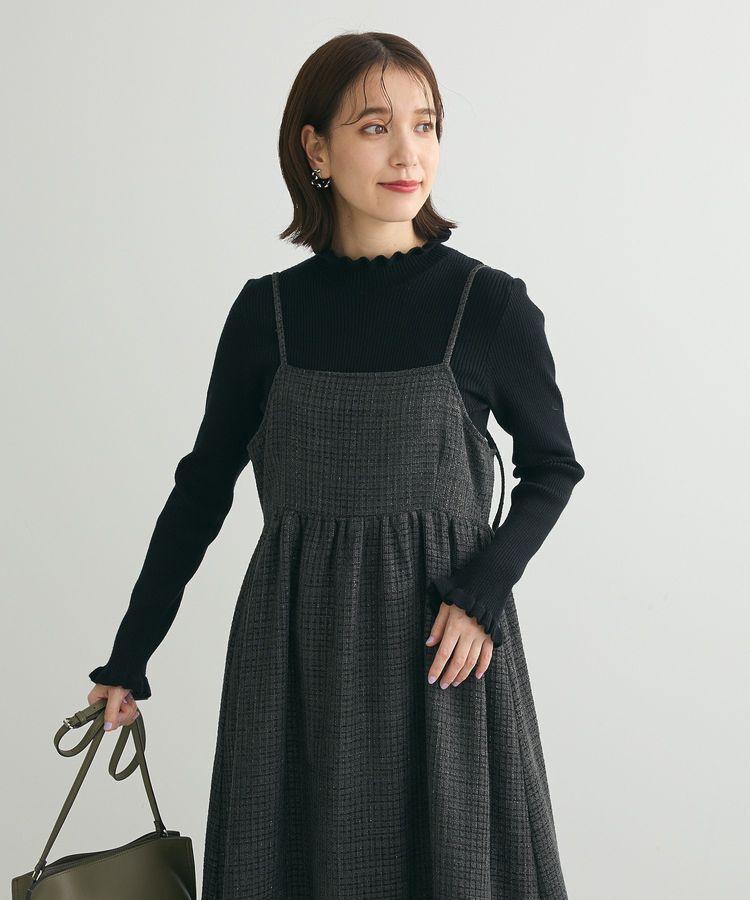 Green Parks「・swing by フリルハイネックリブニット」|ニット・セーター|