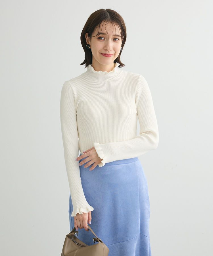 Green Parks「・swing by フリルハイネックリブニット」|ニット・セーター|