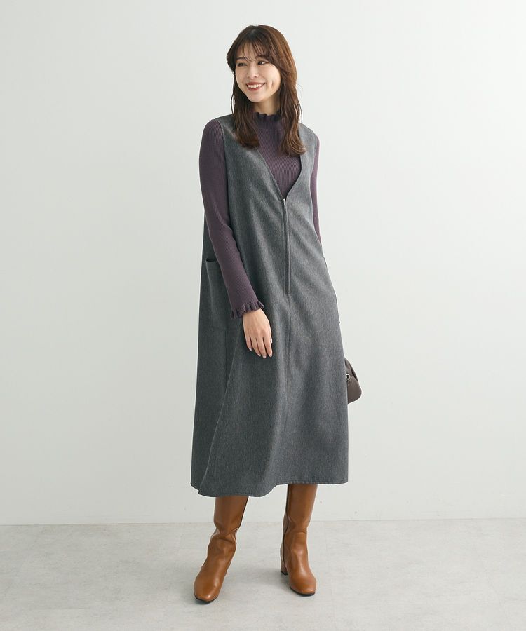 Green Parks「・swing by フリルハイネックリブニット」|ニット・セーター|