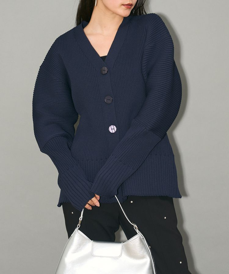 AnriettMusee「リブニットカーディガン」|カーディガン|Navy