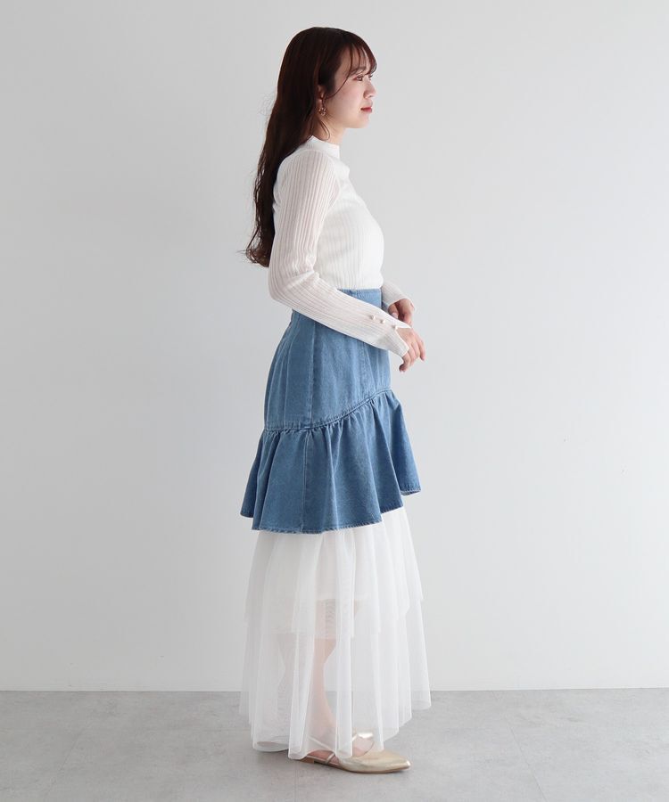 Green Parks「dazzlin シアーリブニットプルオーバー」|ニット・セーター|