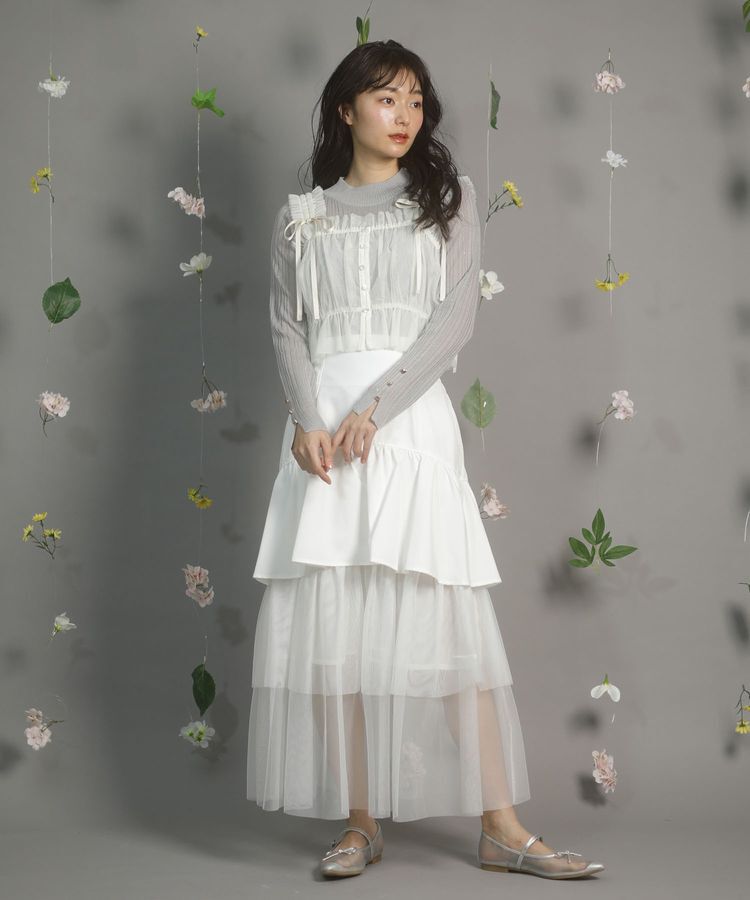 Green Parks「dazzlin ツイルチュールレイヤードスカート」|スカート|