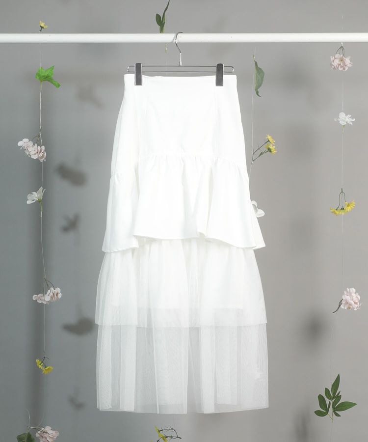 Green Parks「dazzlin ツイルチュールレイヤードスカート」|スカート|