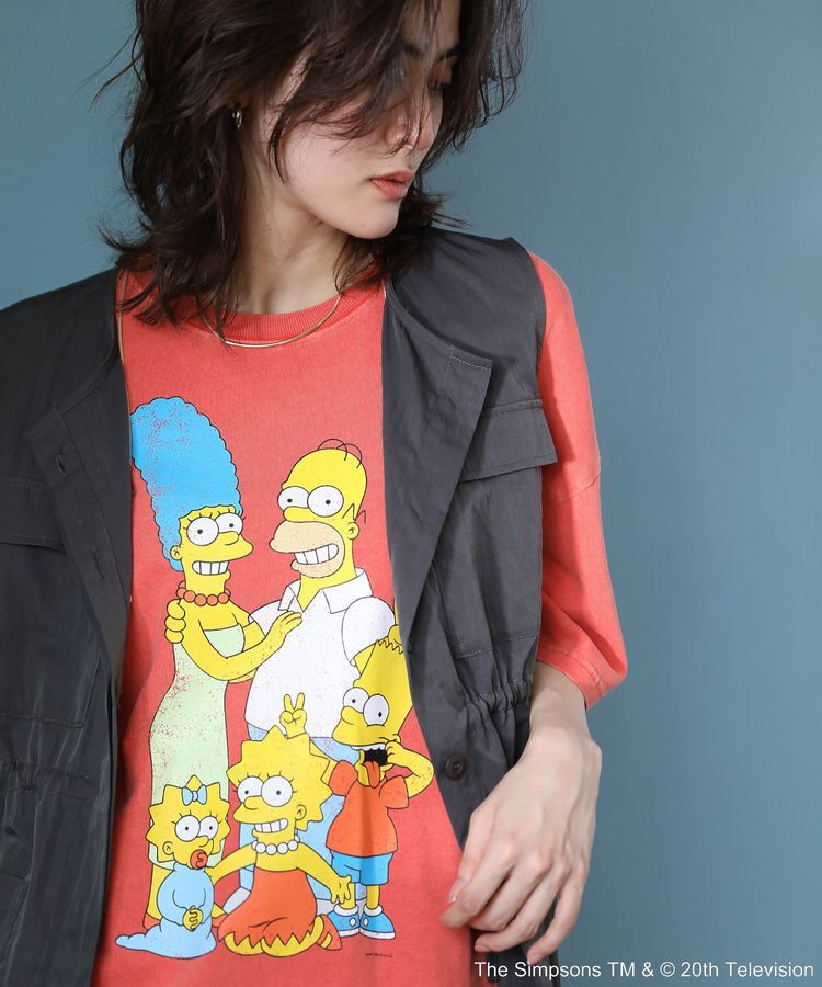 Green Parks「The SimpsonsピグメントプリントTEE」|Tシャツ・カットソー|Red