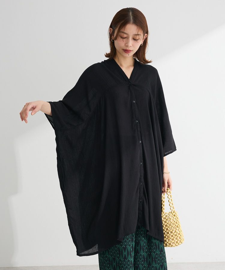 Green Parks「レーヨンクレープチュニック」|チュニック|Black