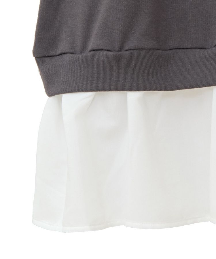 Green Parks「裾フリルドッキング5分袖プルオーバー」|Tシャツ・カットソー|