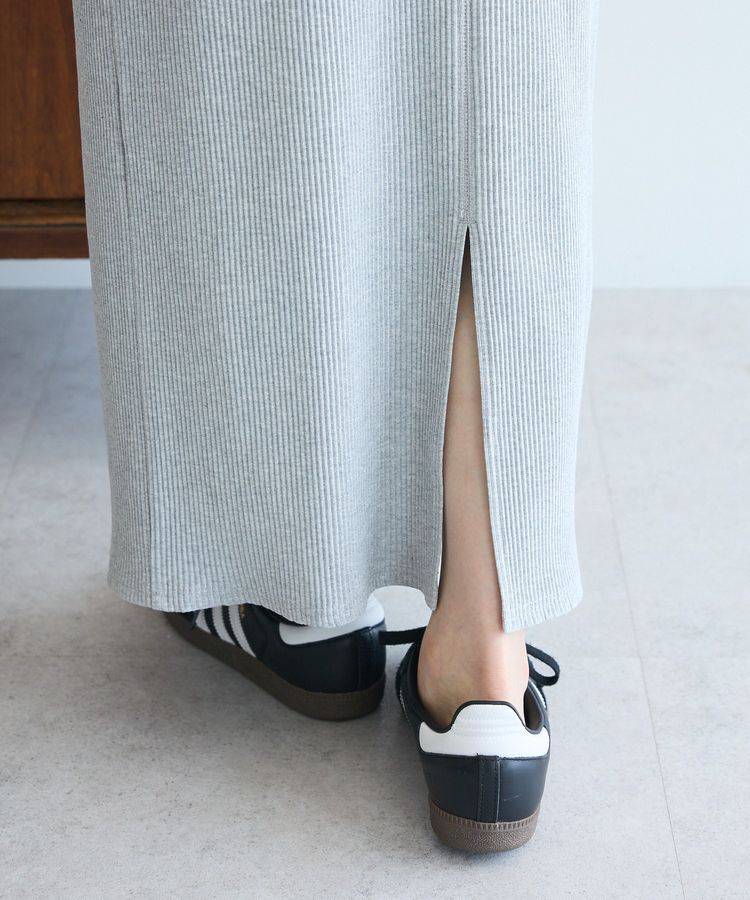 Green Parks「楽ちんIラインリブスカート」|タイト|