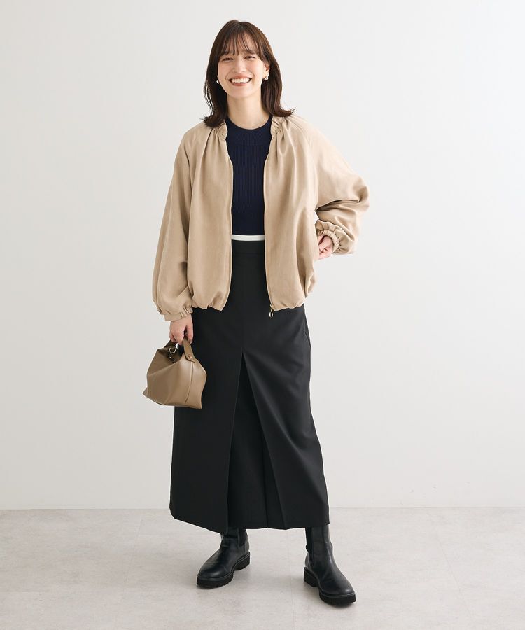 Green Parks「スウェードライクギャザーブルゾン」|ブルゾン・スタジャン|