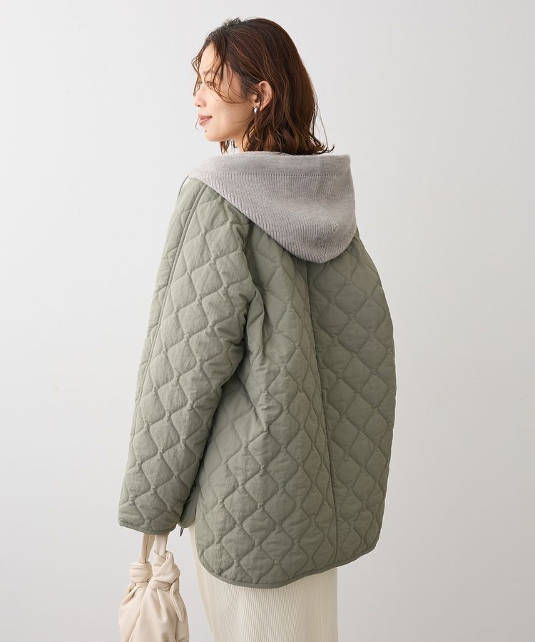 Green Parks「2WAYニットフードキルティングブルゾン」|ブルゾン・スタジャン|