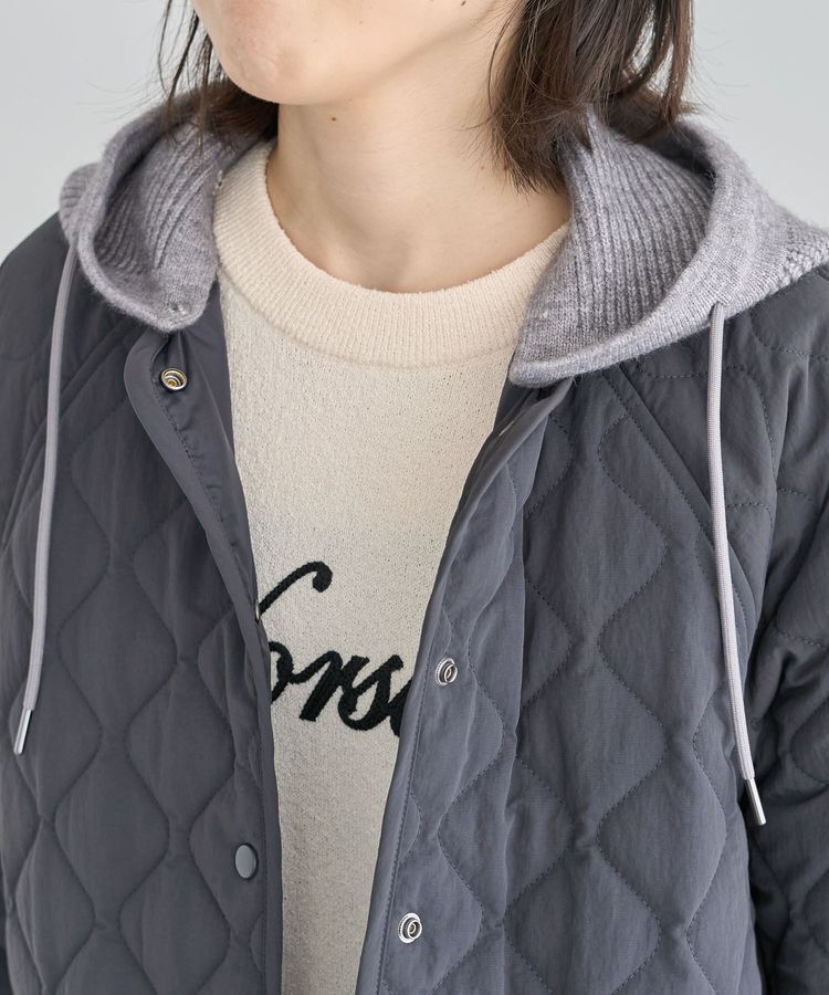 Green Parks「2WAYニットフードキルティングブルゾン」|ブルゾン・スタジャン|