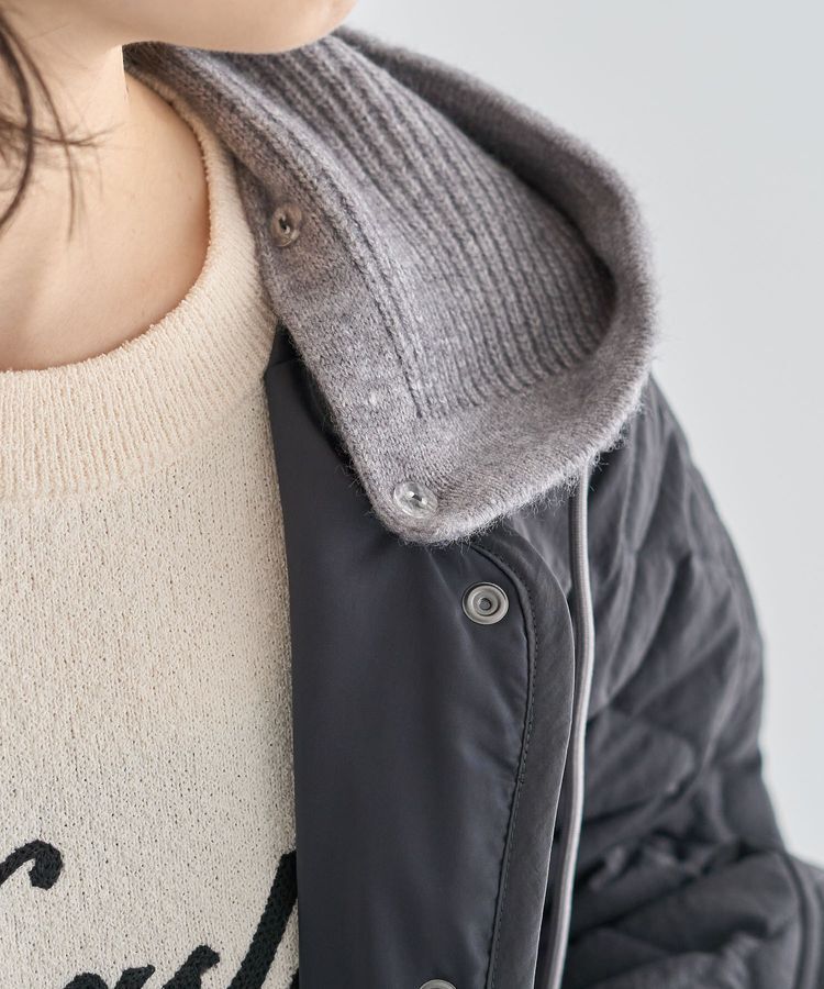 Green Parks「2WAYニットフードキルティングブルゾン」|ブルゾン・スタジャン|