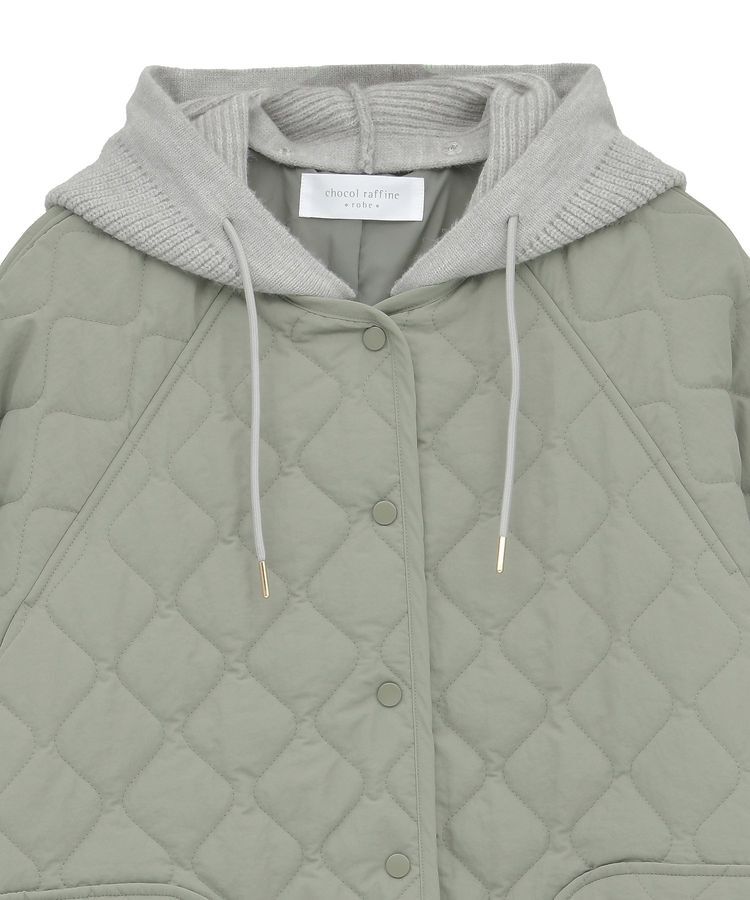 Green Parks「2WAYニットフードキルティングブルゾン」|ブルゾン・スタジャン|