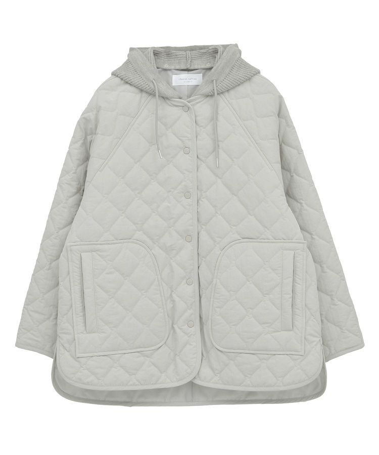 Green Parks「2WAYニットフードキルティングブルゾン」|ブルゾン・スタジャン|