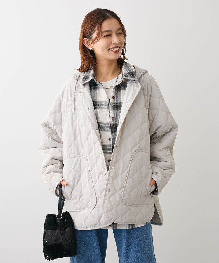 Green Parks「2WAYニットフードキルティングブルゾン」|ブルゾン・スタジャン|