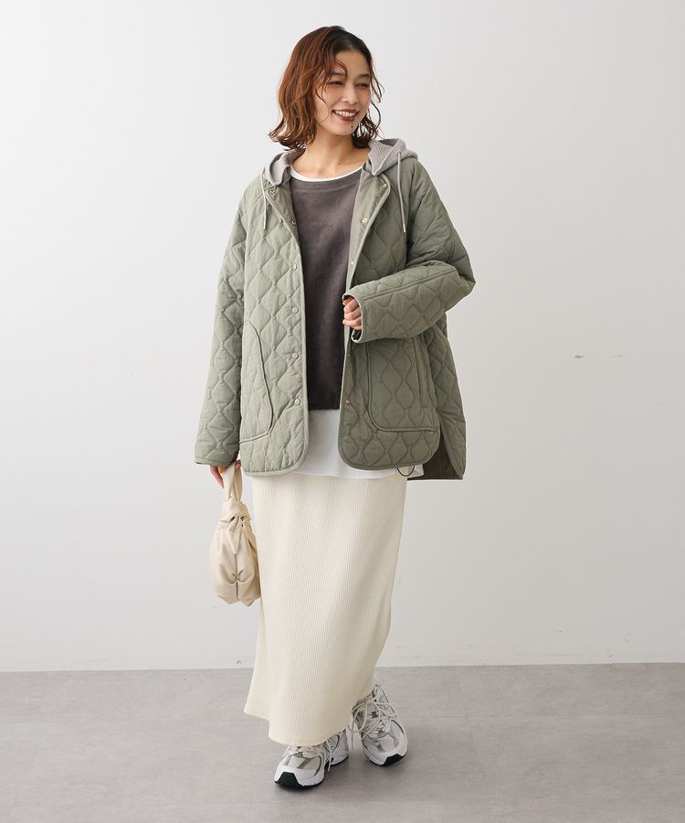 Green Parks「2WAYニットフードキルティングブルゾン」|ブルゾン・スタジャン|