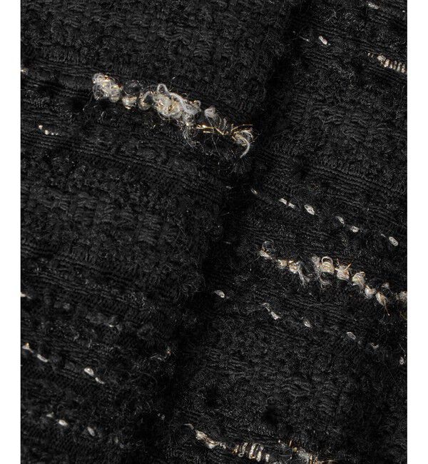 allureville「ジオリカツイードラウンドネックジャケット」|ノーカラージャケット|