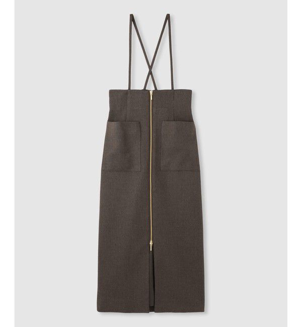 allureville「メランジピンヘッドサススカート」|タイト|ブラウン