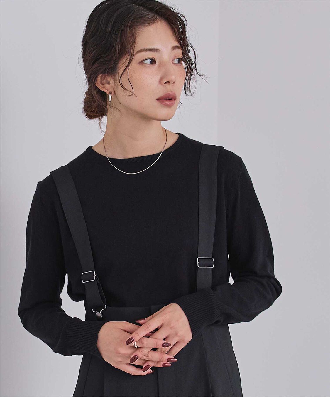 ur's「カシミヤタッチクルーネックニットトップス」|ニット・セーター|ブラック