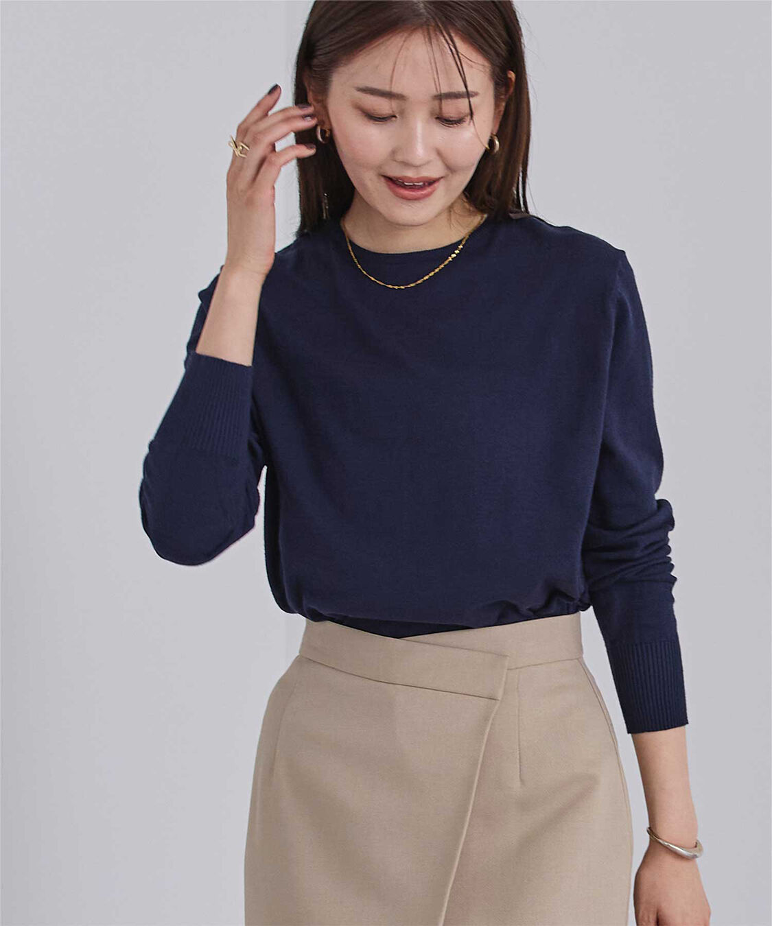 ur's「カシミヤタッチクルーネックニットトップス」|ニット・セーター|