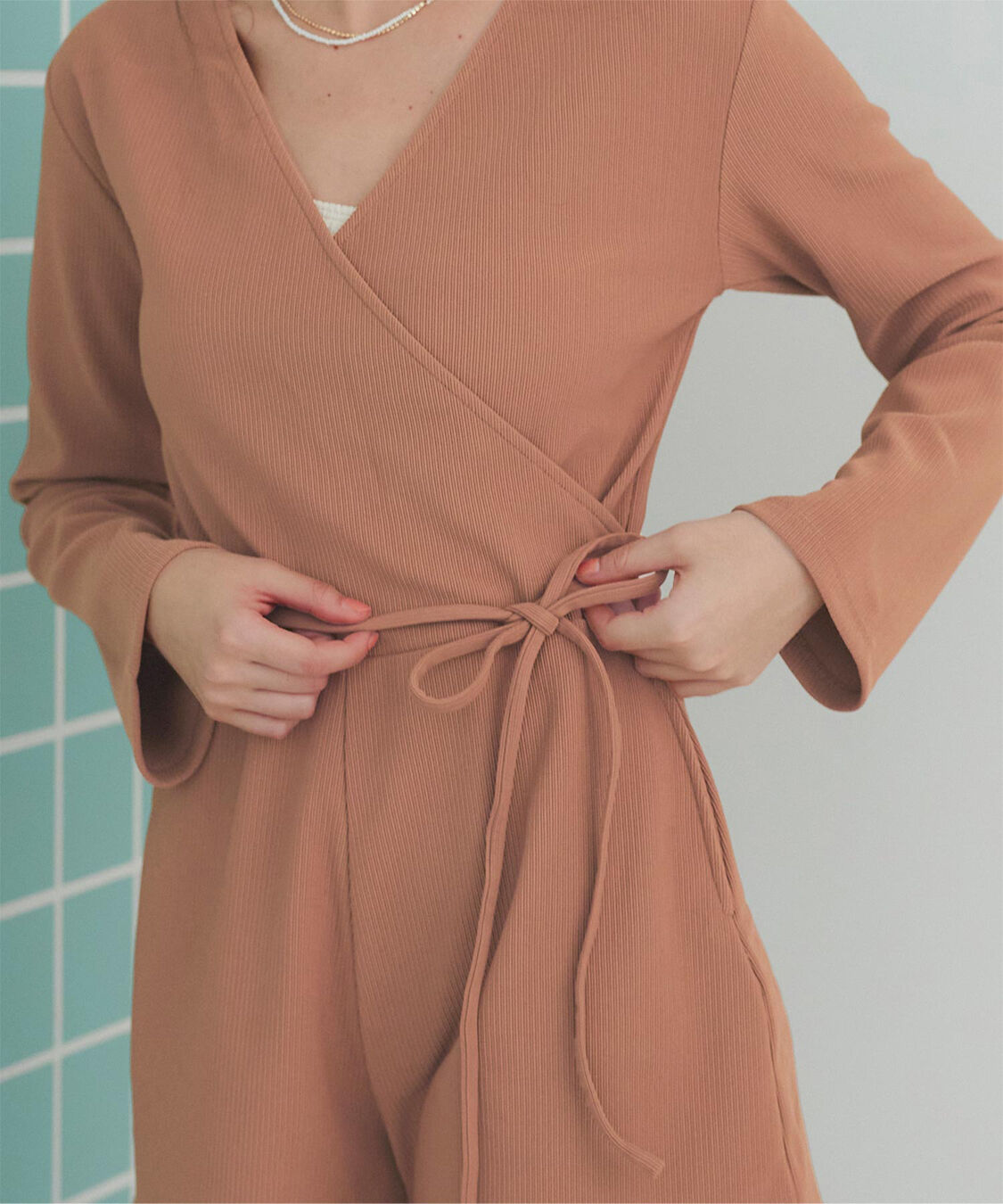 SEA DRESS「カシュクールオールインワン」|コンビネゾン|